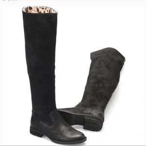 BORN | BORMAN Black Distressed Leather Boots Size 5.5 New